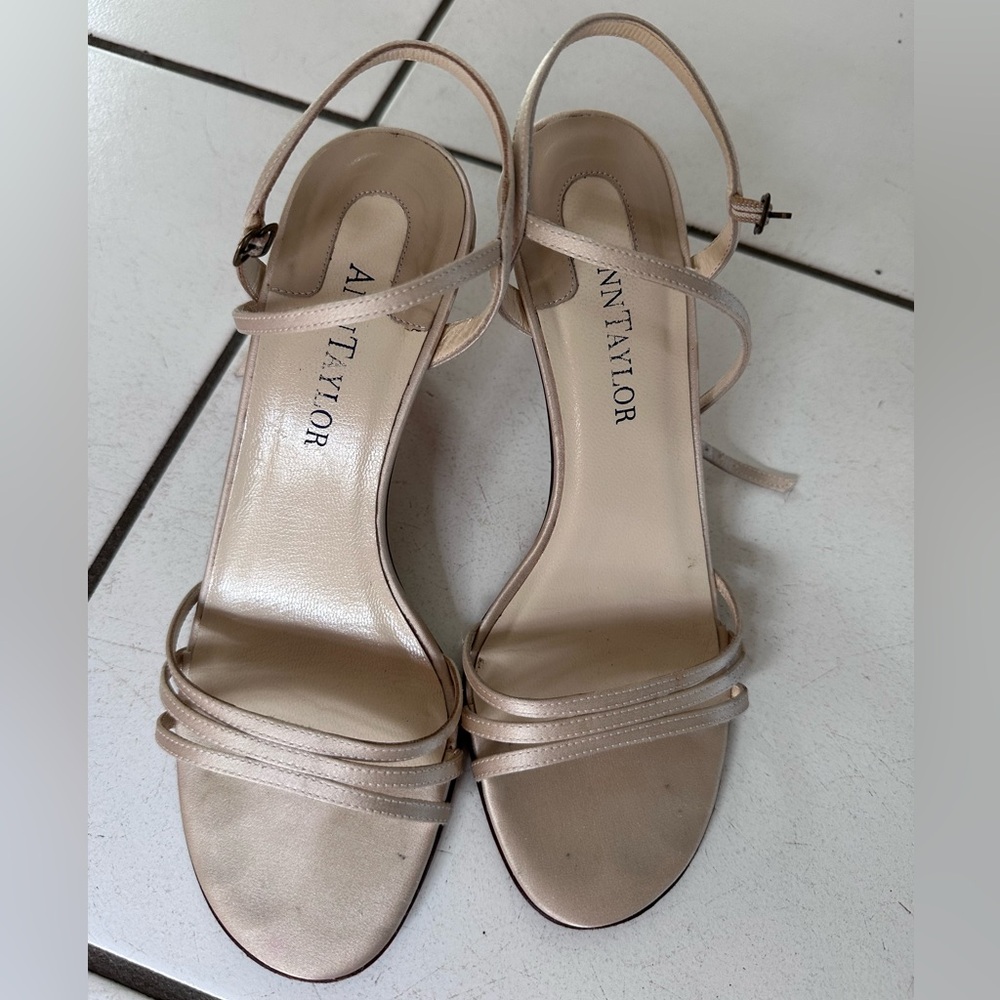 Ann Taylor Peau de Soie Heeled Sandal